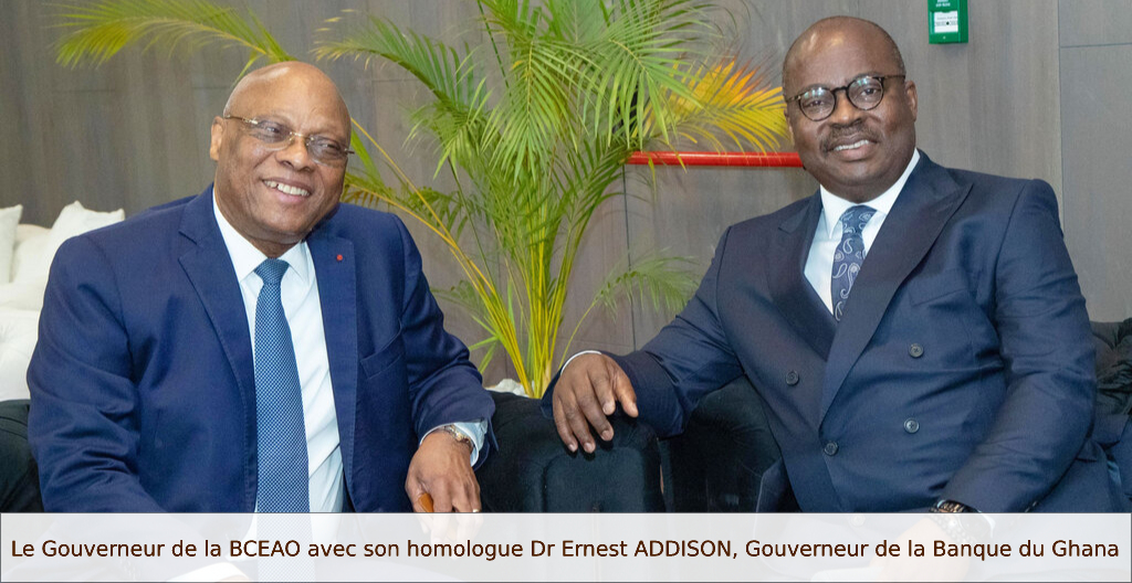 Le Gouverneur de la BCEAO avec son homologue Dr Ernest ADDISON, Gouverneur de la Banque du Ghana